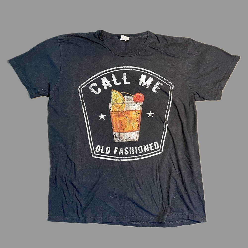 Call Me Old Fashioned Whiskey Bourbon Graphic Tee XL